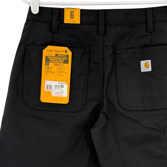 Carhartt Women's Rugged Flex Black Canvas Work Shorts Size 6 NWT 10" Inseam - Picture 4 of 12